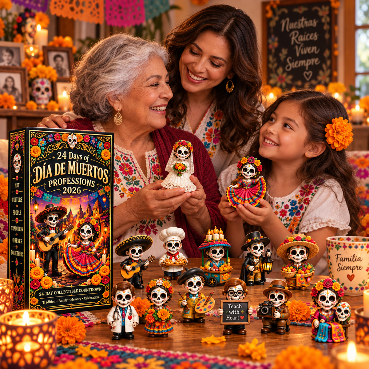 24 Días de Día de Muertos: Calendario Coleccionable de Profesiones
