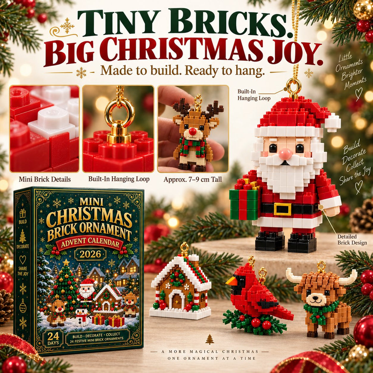 🎄 24-Day Mini Christmas Ornament Advent Calendar