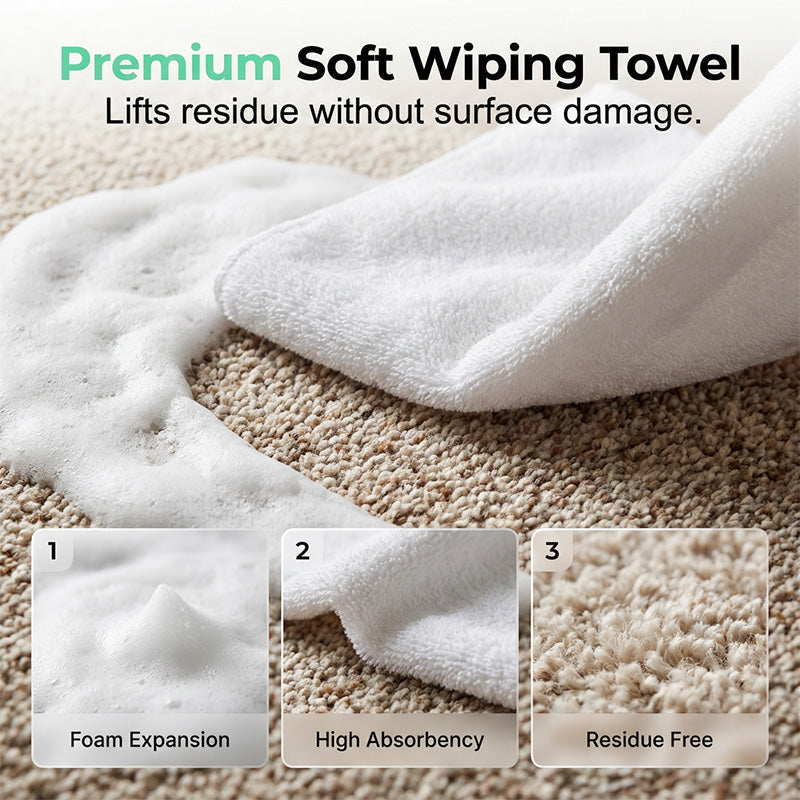 🔥Waterless Carpet Foam Stain Remover with Towel🔥