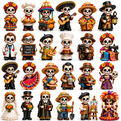 24 Días de Día de Muertos: Calendario Coleccionable de Profesiones